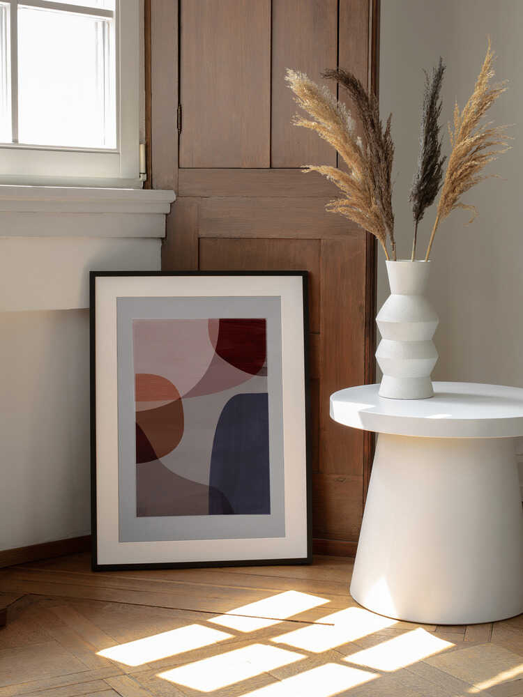 Graphic 196X, arte de Mareike Böhmer enmarcado en una pared