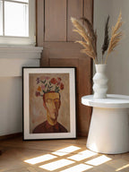 Man's Blooming Mind, arte de SHANDU enmarcado en una pared