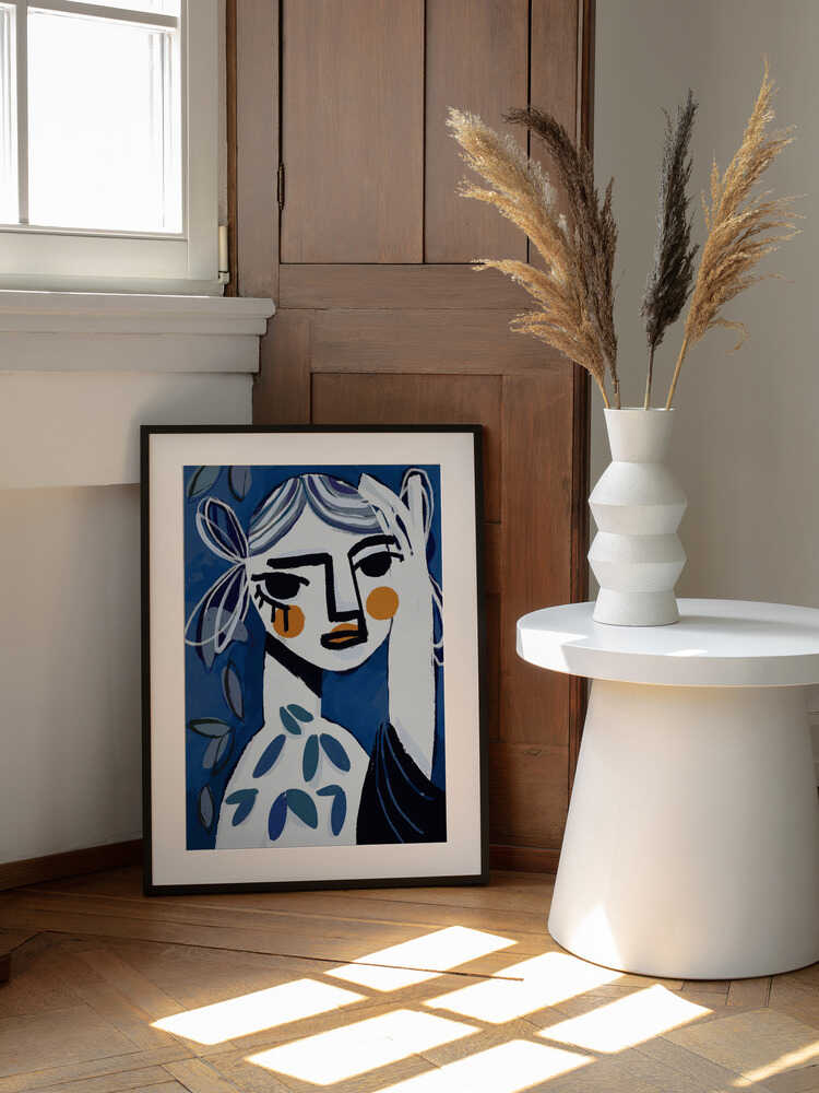 Whimsical Reverie, arte de Treechild enmarcado en una pared