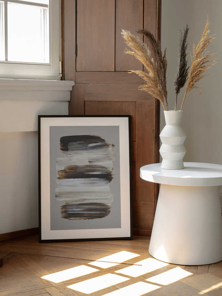 Abstract Brush Strokes 108, arte de Mareike Böhmer enmarcado en una pared