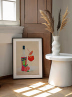 Drink, arte de Petra Lizde enmarcado en una pared