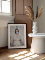 Ethereal Bubblegum Angel, arte de Talitha McQueen enmarcado en una pared
