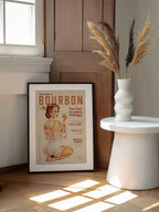 Babes of Bourbon Vol 9 Vintage Whiskey Pinup, arte de The Whiskey Ginger enmarcado en una pared