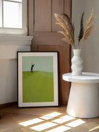 Golfer's Green Swing, arte de Annelien Smet enmarcado en una pared