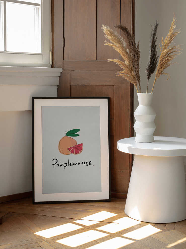 Pamplemousse Fresh Citrus, arte de Rio Soléy enmarcado en una pared