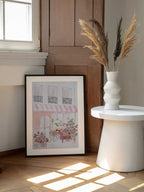 Pink Flower Shop, arte de Katharina Puritscher enmarcado en una pared