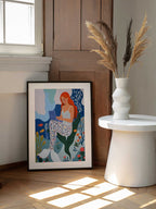 Digital Mermaid Dream, arte de Uma Gokhale enmarcado en una pared