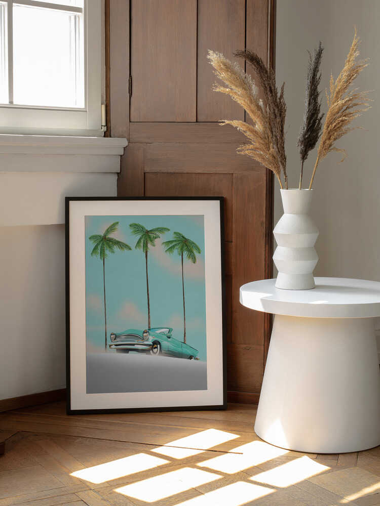 Vintage Car, arte de Nicholas enmarcado en una pared