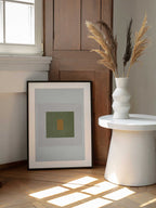 Minimalist Harmony, arte de THE MIUUS STUDIO enmarcado en una pared