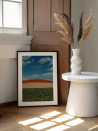 Colorful Farm Landscape, arte de Javier Pardina enmarcado en una pared