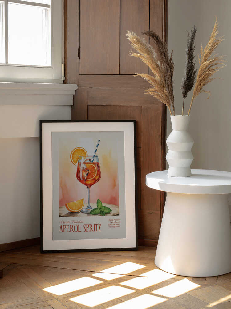 Classic Drink, arte de Andreas Magnusson enmarcado en una pared