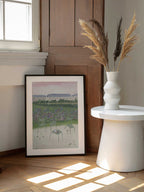 Paris Garden Watercolor Illustration, arte de Katharina Puritscher enmarcado en una pared