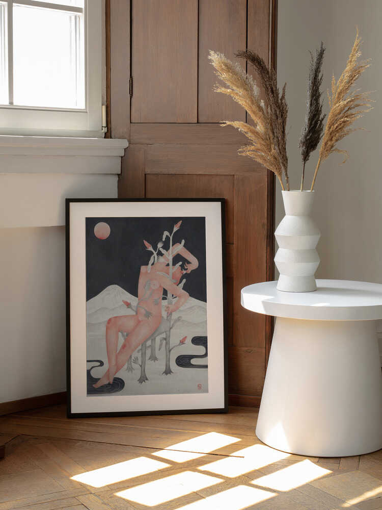chair, arte de Luca di Napoli enmarcado en una pared