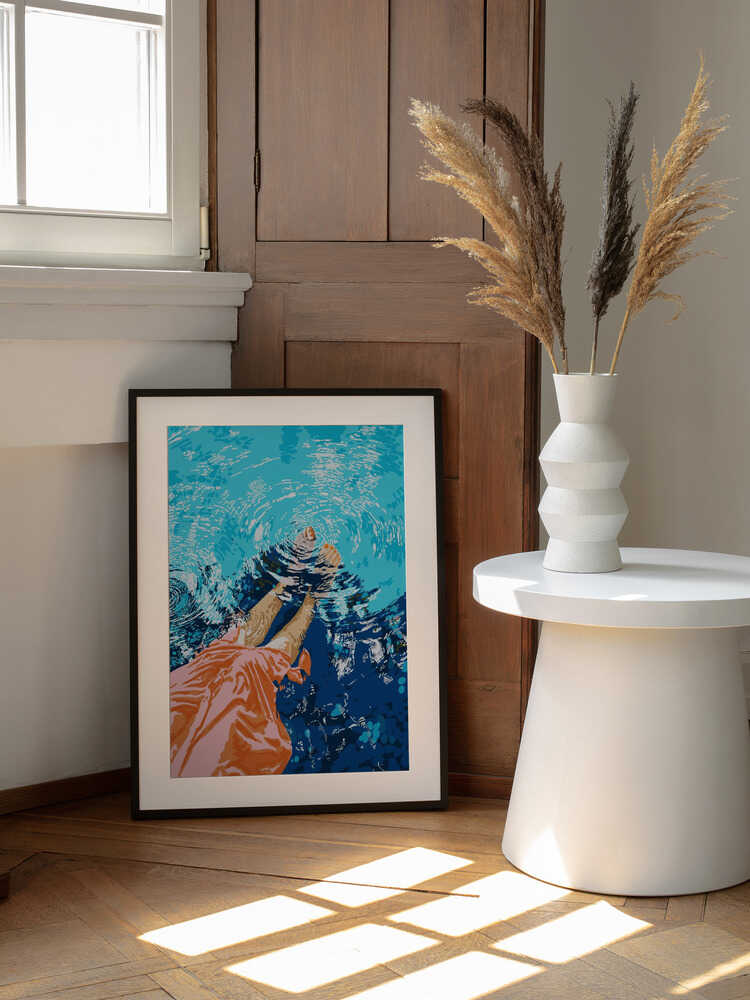 Summer Pool Relax, arte de Uma Gokhale enmarcado en una pared