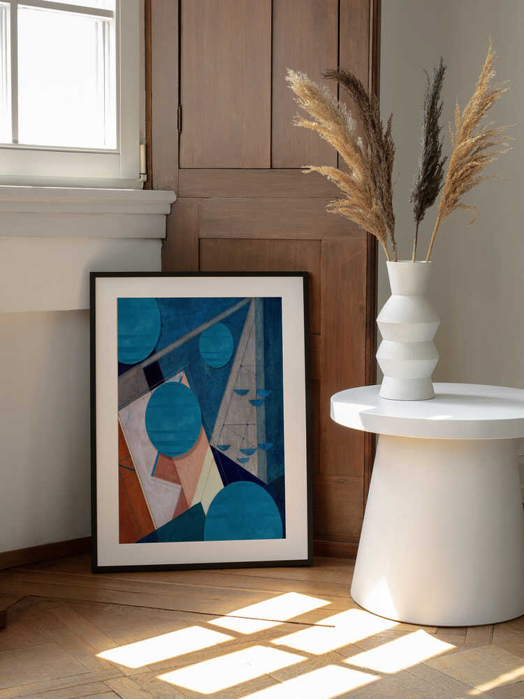 Geometric Blue Balance