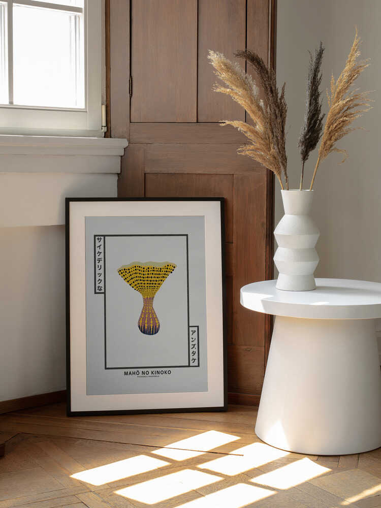 Magic Dotted Mushroom, arte de Pictufy Studio IV enmarcado en una pared