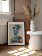 Abstract Cubist Portrait, arte de GIovanna Gil Alves enmarcado en una pared