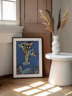Abstract Cubist Faces, arte de GIovanna Gil Alves enmarcado en una pared