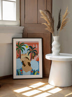 Sunny Desert Dreams, arte de Uma Gokhale enmarcado en una pared