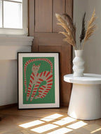 Striped Cat Stretching, arte de The Art Concept enmarcado en una pared