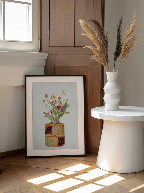 Charming Wildflower Bouquet, arte de Wild Violets enmarcado en una pared