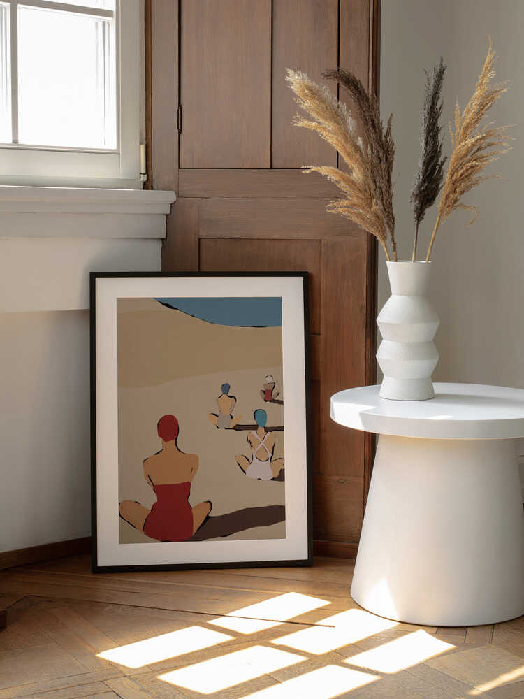 Summer Beach Relaxation, arte de Treechild enmarcado en una pared