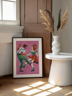 Swing Dance Couple, arte de HUGO enmarcado en una pared