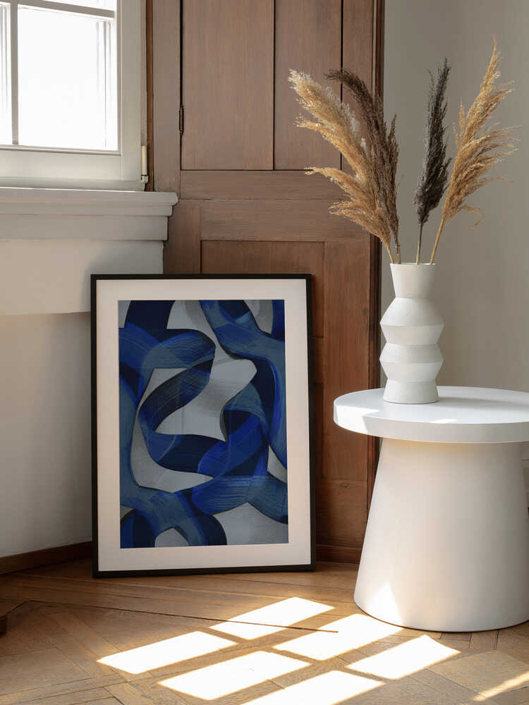 Flowing Indigo Curves
