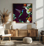 Vibrant Floral Hummingbird, arte de Sue Skellern