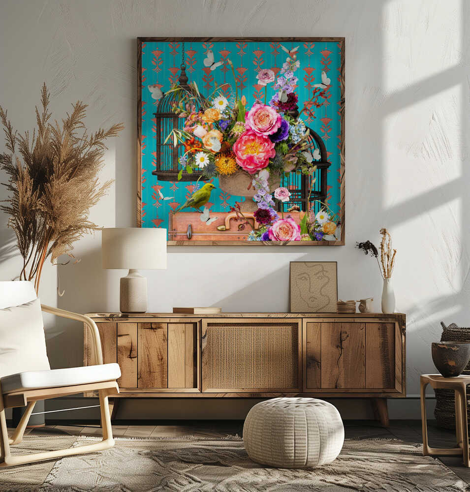 Vibrant Floral Aviary, arte de Sue Skellern
