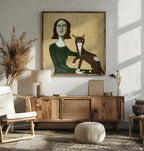 Woman with Tabby Cat, arte de Sharyn Bursic