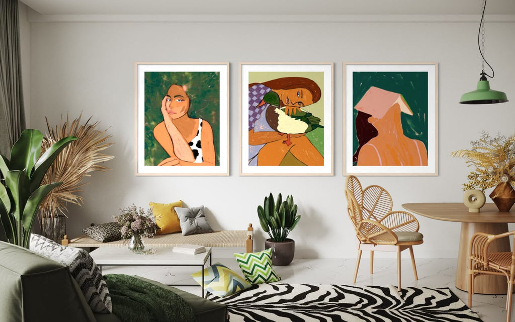 Retratos Contemporáneos · Trío — marco madera
