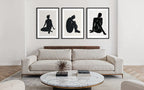 Figuras en Tinta · Trío — set de 3 cuadros enmarcados, La Pared