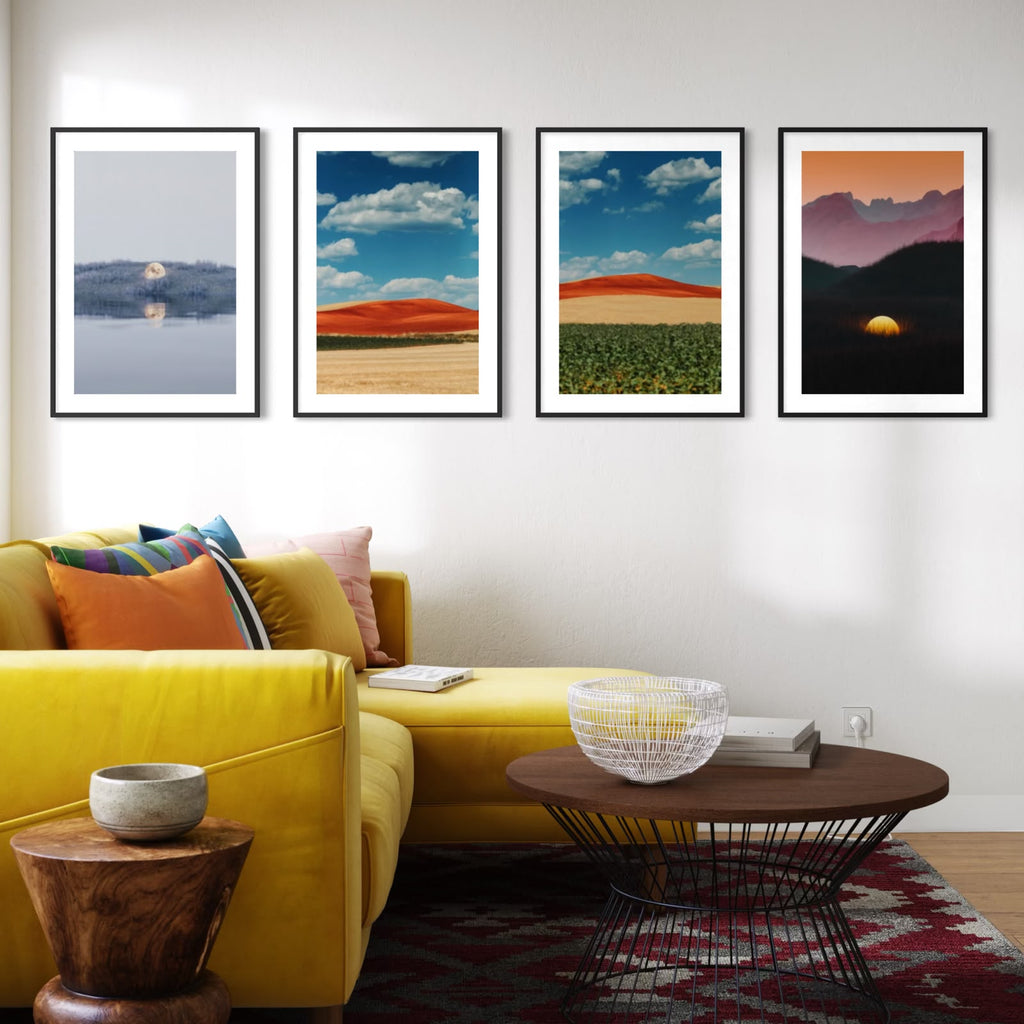 Horizontes Oníricos · Cuarteto — set de 4 cuadros enmarcados, La Pared